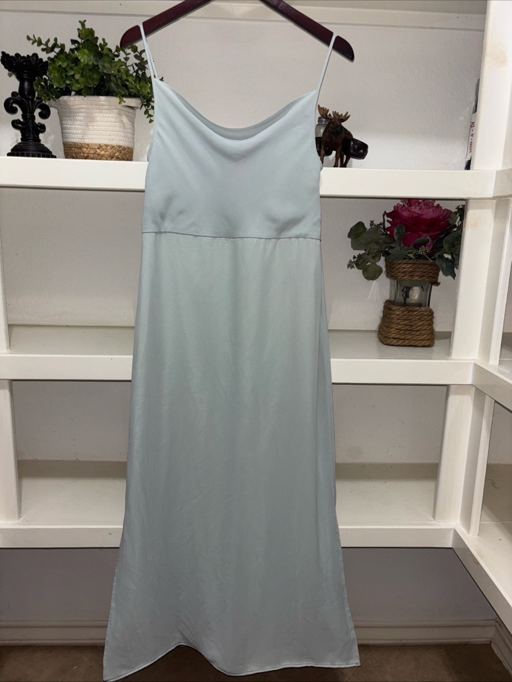 Ceremony By Joanna August Mint Formal Maxi Dress Sleeveless Side Slits Size S